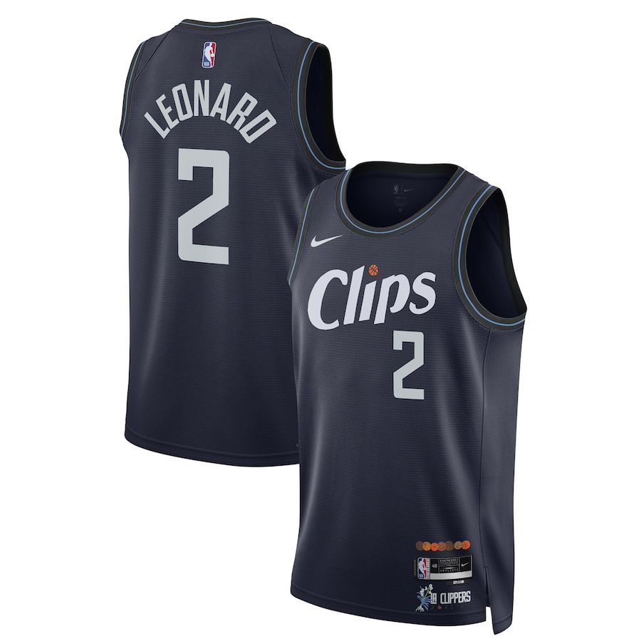Men LA Clippers #2 Kawhi Leonard Nike Navy City Edition 2023-24 Swingman NBA Jersey